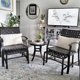 thumbnail image 1 of MF Studio 5 Pieces Patio Furniture Conversation Set with 2 Pieces Strapping Chairs, 2 Pieces Strapping Ottoman and 1 Piece My Lux Decor Round, 1 of 6