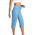 thumbnail image 7 of LEAVINGSUO Capris Pants for Women With Elastic Waist Women's Casual High-Waisted Pocket Cropped Pants Blue XL, 7 of 7