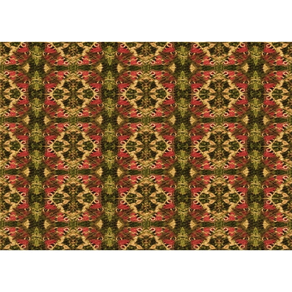 Ahgly Company Machine Washable Indoor Rectangle Transitional Sedona Brown Area Rugs, 6' x 9'