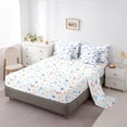 thumbnail image 5 of Manfei Cute Butterflies 7-Piece Twin Bedding Sets,Vintage Flower Bedding Comforter Set,White Blue Sheet Sets For Girls Kids,Super Cozy Room Decor, 5 of 8