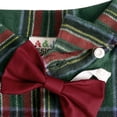 thumbnail image 4 of Conjuntos de Navidad para bebés, conjuntos de ropa Formal para niños, traje rojo verde a cuadros, conjunto de pantalones con tirantes para niños pequeños, 4 of 5