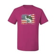 thumbnail image 2 of Wild Bobby, American Flag Jumping Largemouth Bass Fish, Fishing, Men's Graphic Tees, Fuschia, X-Large, 2 of 3