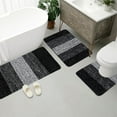 thumbnail image 7 of Honeeladyy Bathroom Rugs Sets 3 Piece, Soft Absorbent Microfiber Bath Mats and U-Shaped Contour Toilet Rug, Plush Shaggy Bath Mat Set for Bathroom (15.7"x23.6"+15.7"x19.6"+16.5"x14.9", Black), 7 of 7