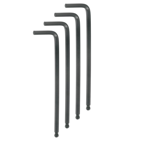 Uxcell 4pcs Ball End Hex Key Wrench 3/16" L-Shape Long Arm Hexagon SAE Wrenches Repairing Tool Black