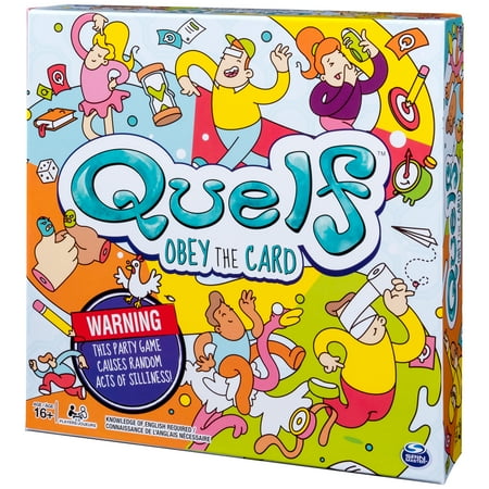 UPC: 0778988685945 | Spin Master Quelf Board Game: Party Game for Teens and Adults -Obey the Cards to Win Family Game Night – 300 Outrageous Action Cards Combines Quiz Questions Stunts Acting and Hilarious Rules