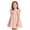 Pink, variant on Girl Dress Girls Casual Everyday Tiered Solid Color Dress Crew Neck Flutter Sleeves Lightweight Summer Outfit Beige 4 Years-5 Years