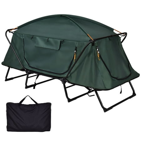 Gymax Hiking Outdoor Folding 1 Person Waterproof Elevated Camping Tent w/ Carrying (Best One Person Hiking Tent)