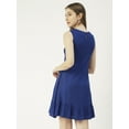 thumbnail image 2 of Moomaya Womens Solid Short Dress, Sleeveless Frilled Hem Round Neck Mini Dress, 2 of 8