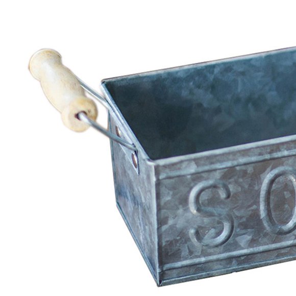 Becaristey Vase en Métal Inspiré Vintage avec Poignées en Bois pour Balcon Style Maison A 1Ensemble