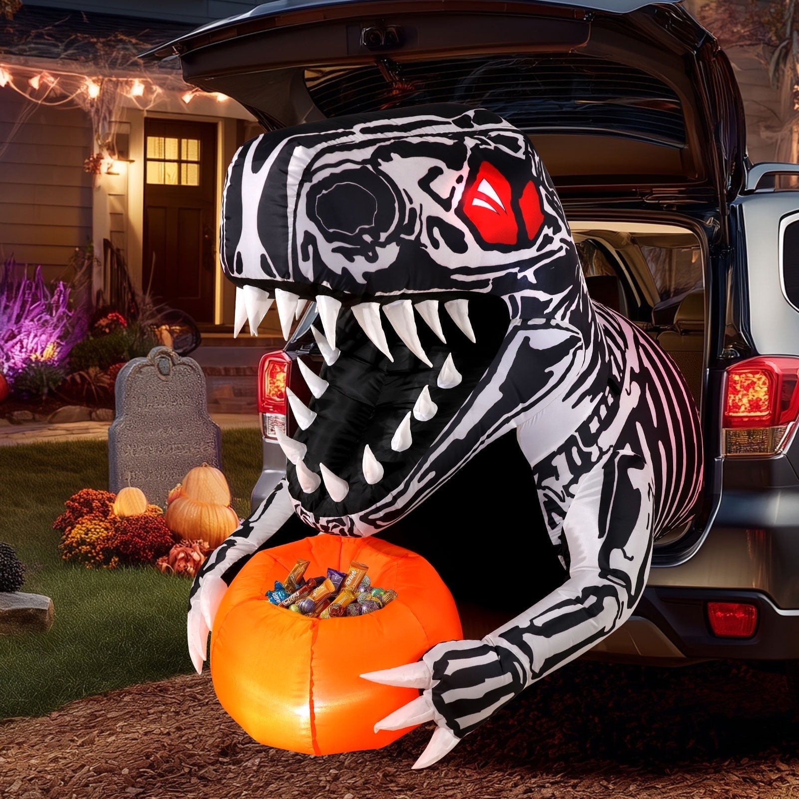 Ayieyill 3.6 Ft Halloween Inflatable Skeleton Dinosaur photo 1