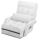 Gymax Canapé Pliant Blanc Chaise Longue Canapé-Lit avec Accoudoirs et Oreiller – image 1 sur 10