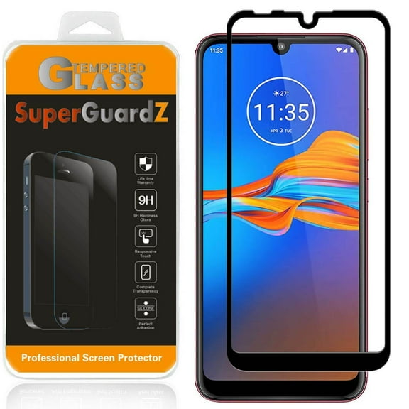 For Motorola Moto E6 Plus - SuperGuardZ Full Cover Tempered Glass Screen Protector, Edge-To-Edge, 9H, Anti-Scratch, Anti-Bubble, Anti-Fingerprint