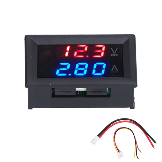 Multimeter Panel, Double 3-Digit Meter Scope DC 0V-100V 3 Ranges 0.28in LED Digital Tube Voltmeter Ammeter For Wiring For Circuit Protection 10A,50A,100A