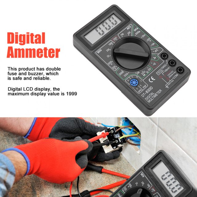 Design de Bolsillo Digital Multímetro Dt830d, Pantalla LCD, Cables de Sonda de PrueBa, Sobrecarga, Multímetro Portátil Con PrueBa de Diodos y Transistores para Profesionales,