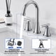 thumbnail image 4 of Grifo de baño Hurran Chrome para lavabo con 3 orificios y desagüe desplegable, 4 of 8