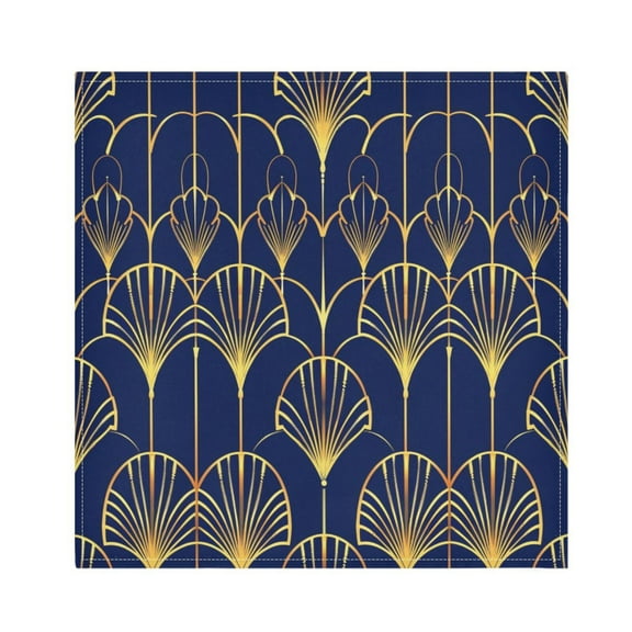 JSTEL Gold Fans Cloth Napkins Set of 6, 20x20 Inch Washable and Reusable Napkin for Decoupage Dinner Party Everyday Use