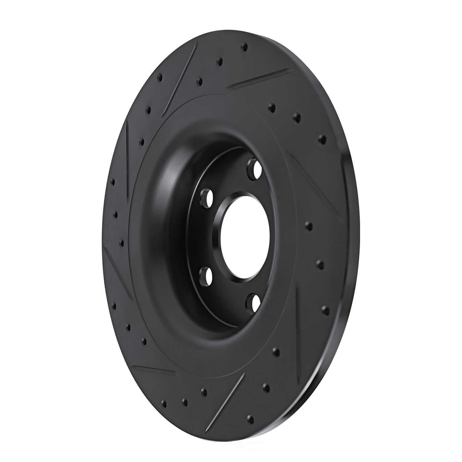 Dynamic Friction Company 633-27058R DFC Brake Rotor - Drilled And Slotted - Black
