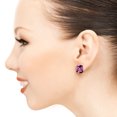 thumbnail image 4 of Galaxy Gold 14k White Gold 13ct Genuine Amethyst French Clip Earrings, 4 of 4