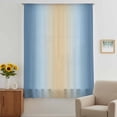 thumbnail image 3 of Blue Ombre Sheer Curtains 54 Inches Long, Modern Yellow Gradient Farmhouse Art Light Filering Curtains, Breathable Simi Curtain Privacy Drapes for Kitchen Bathroom Lightweight Small Window Treatment, 3 of 9
