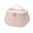 thumbnail image 2 of POINTERTECK Faux Leather Cosmetic Bag Portable Handle Golden Letter Large Capacity Waterproof Zipper Multifunctional Travel Toiletry Makeup Pouch Travelling Use White One Size, 2 of 13