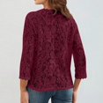 thumbnail image 4 of IMENGL Ladies' solid color lace knitted cardigan v neck, Red XL, Size M-5XL, 4 of 4