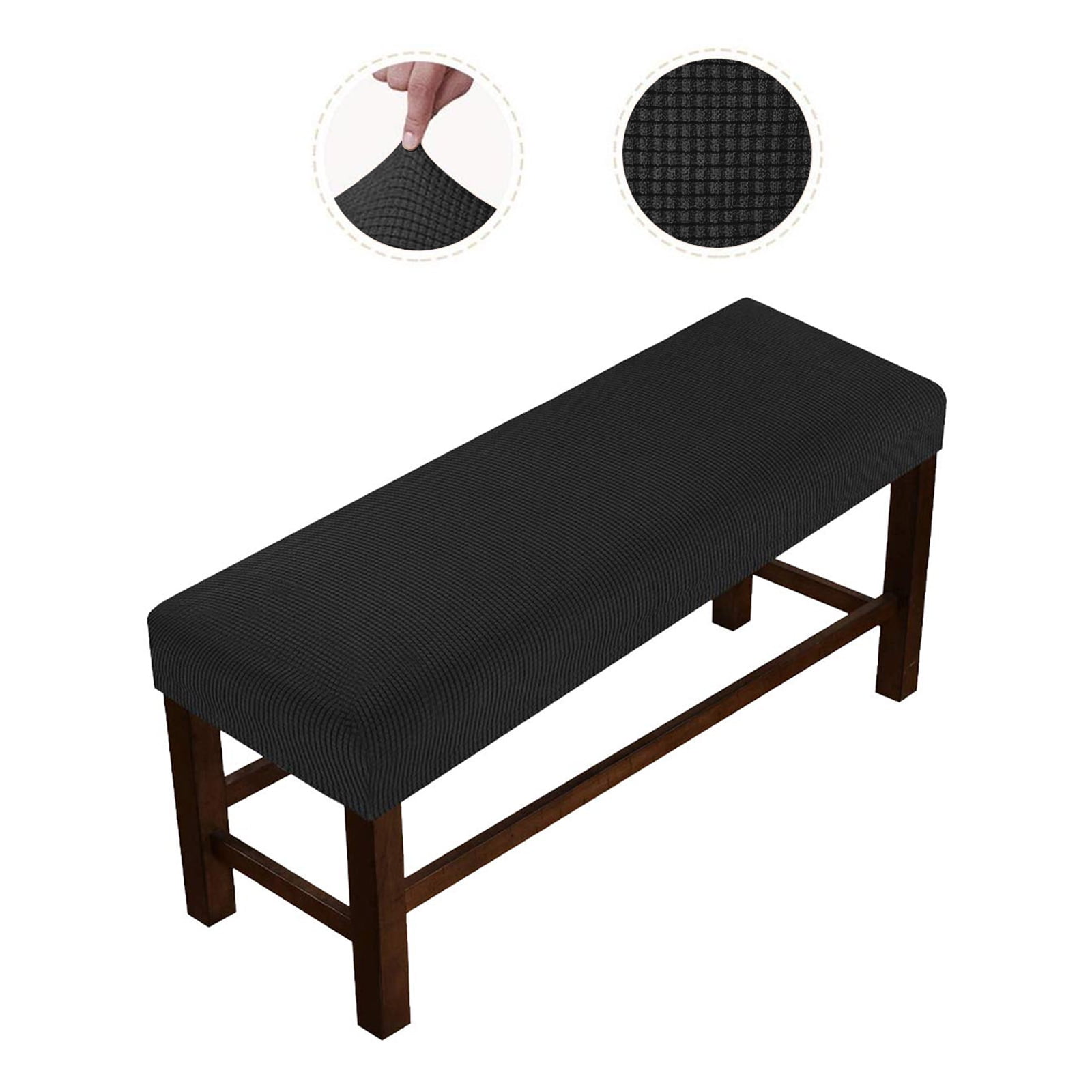 Dining Room Bench Covers, Stretch Spandex Jacquard Bench Slipcover, Washable Removable Bench