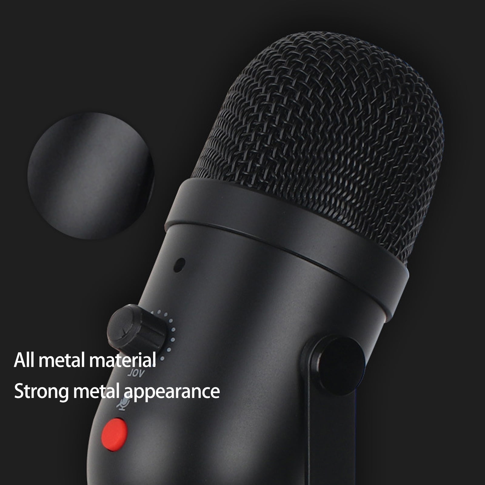 Zeiwohndc Capacitor Microphone USB Condenser Mic with Sound Boom Arm Set for Streaming