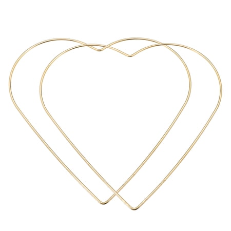Uxcell Heart Dream Catcher Rings, 9.8" Macrame Metal Hoops Gold 2Pcs Metal Dream Catcher Floral Ring Hoop for DIY Crafts Wreath Wedding Wall Hanging Home Decor
