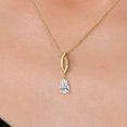 thumbnail image 3 of Gem Stone King 10K Yellow Gold Lab Grown Diamond Pendant Necklace for Women | 0.73 Cttw | Gemstone April Birthstone | Pear Shape 8X5MM | With 18 inch Chain, 3 of 6