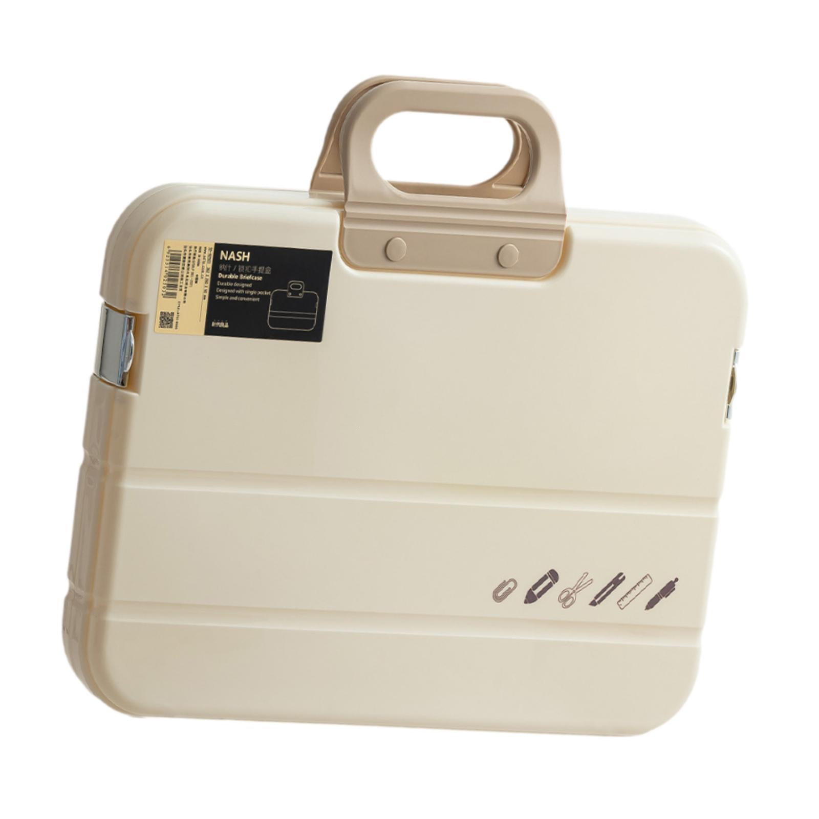 MAGIDEAL Portable files Organizer A4 Document Box Multipurpose Accessories with Snaps Cream Color