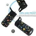 thumbnail image 6 of LOCHAS Kids Vacuum Stainless Steel Water Bottle for Toddlers Girls Boys Outdoor Cup with Straw 2 Lids,Insulated Water Bottle with Holder Pouch Carrier Bag,14oz,Planet Print, 6 of 10