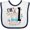 White and Navy, variant on Inktastic I'm One- Cute Llama First Birthday Boys or Girls Baby Bib