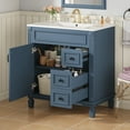 thumbnail image 5 of Harper & Bright Designs 30'' Small Bathroom Vanity with Sink, Modern Bathroom Cabinet Freestanding with Drawers, Bathroom Storage Cabinet with Adjustable Shelf, Blue, 5 of 15