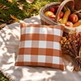thumbnail image 4 of LEHOZIHEQ Plaid Pillows Case, Orange Plaid Decorative, 18x18 Inch Farmhouse Gingham Square Cushion Case, for Indoor Couch Bed or Outdoor Porch Patio, 4 of 9