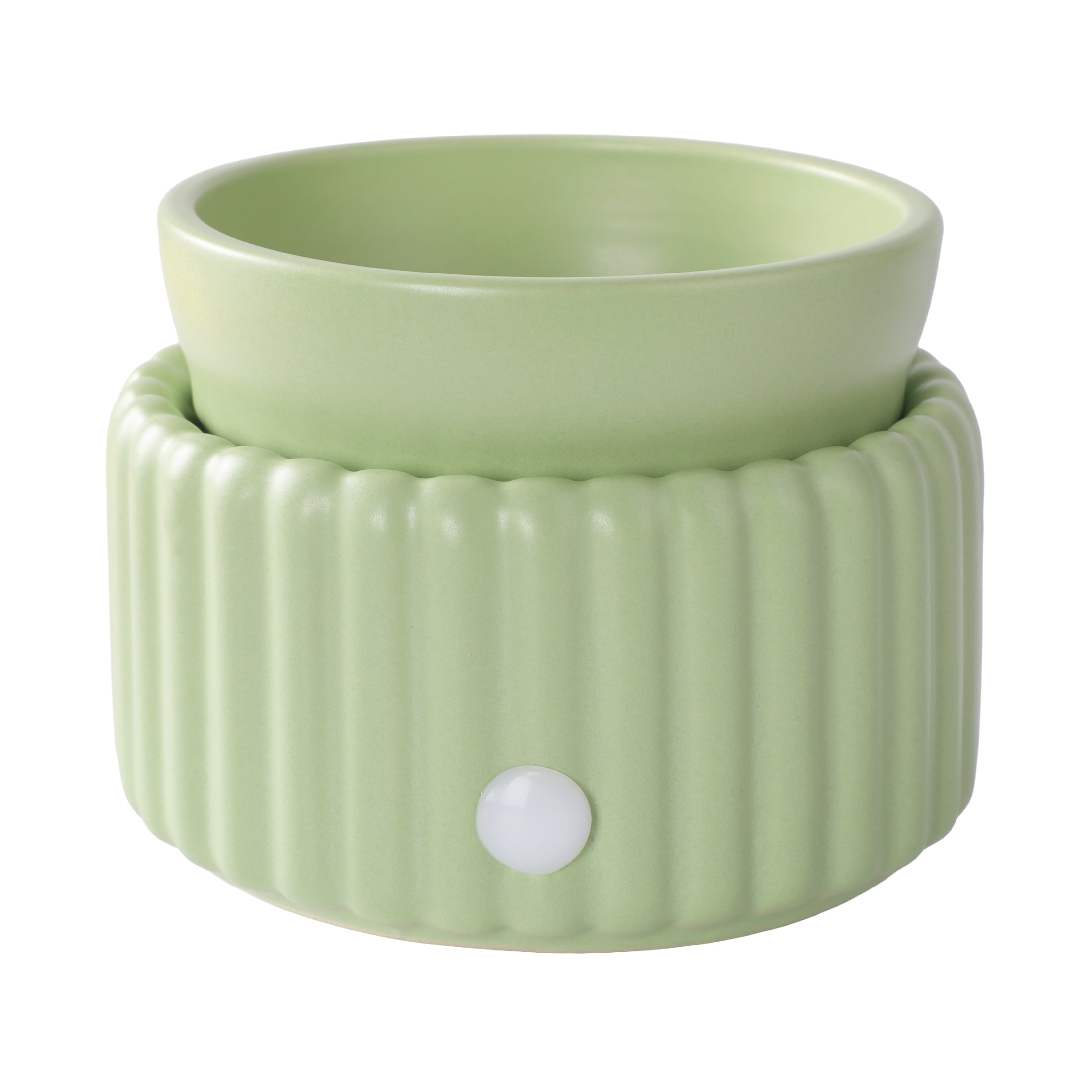Mainstays Ribbed Ceramic Fragrance Wax Melt Warmer, Olive Grove