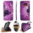 thumbnail image 1 of Multi Purple Butterfly Pink Wallet Folio Case for Samsung Galaxy S7 Fashion Flip PU Leather Cover Card Slots & Stand, 1 of 2