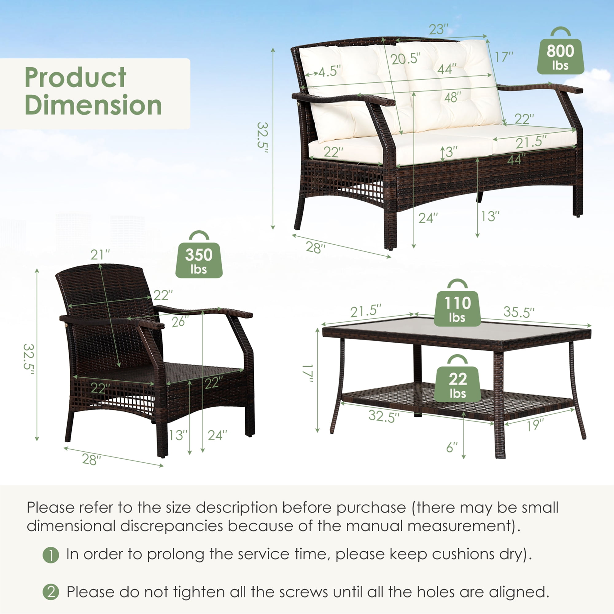 Gymax 8PCS Rattan Patio Conversation Furniture Set Wicker Sofa Set w/ Waterproof Cover