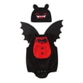 thumbnail image 3 of Bat Baby Romper 3-Piece Winged Outfit with Hat Booties for Halloween, 6-12 Months, 3 of 8