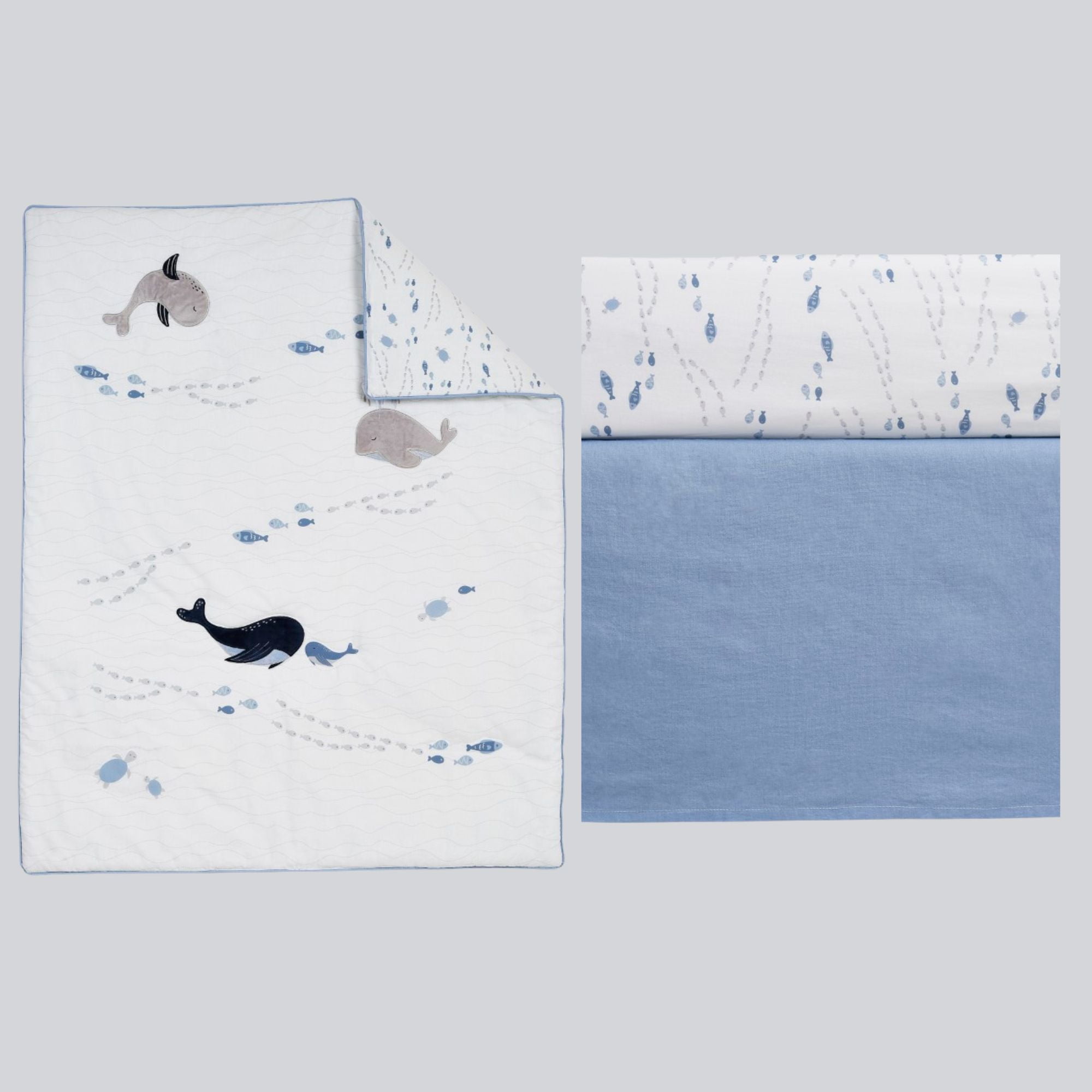 Oxford Baby Whale Of A Time (3 Pc Crib Nursery Bedding Set)
