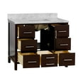 thumbnail image 2 of California 42" Bathroom Vanity with Chocolate Cabinet and Carrara Marble Top, 2 of 6