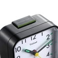 thumbnail image 3 of Tinload - Reloj despertador analógico pequeño con pilas, silencioso, sin tictac, pitidos ascendentes, función de repetición, funciones de luz, fácil de configurar (negro), 3 of 5