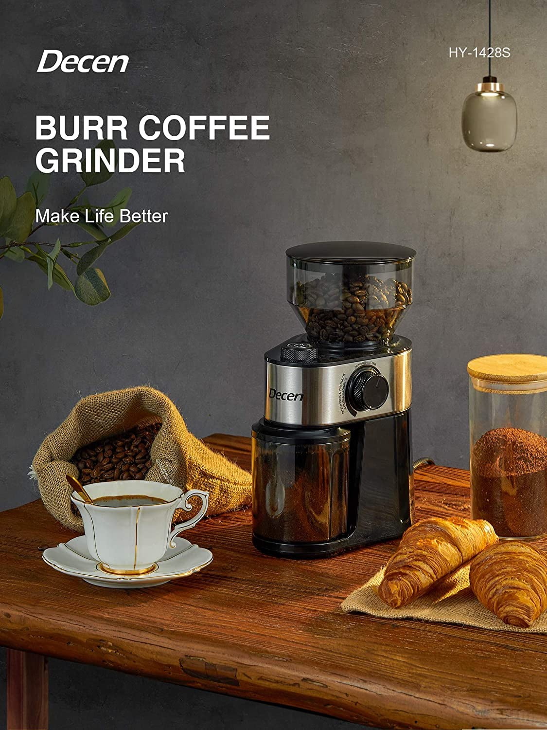 Electric Burr Coffee Grinder, FOHERE Coffee Bean Grinder with 18