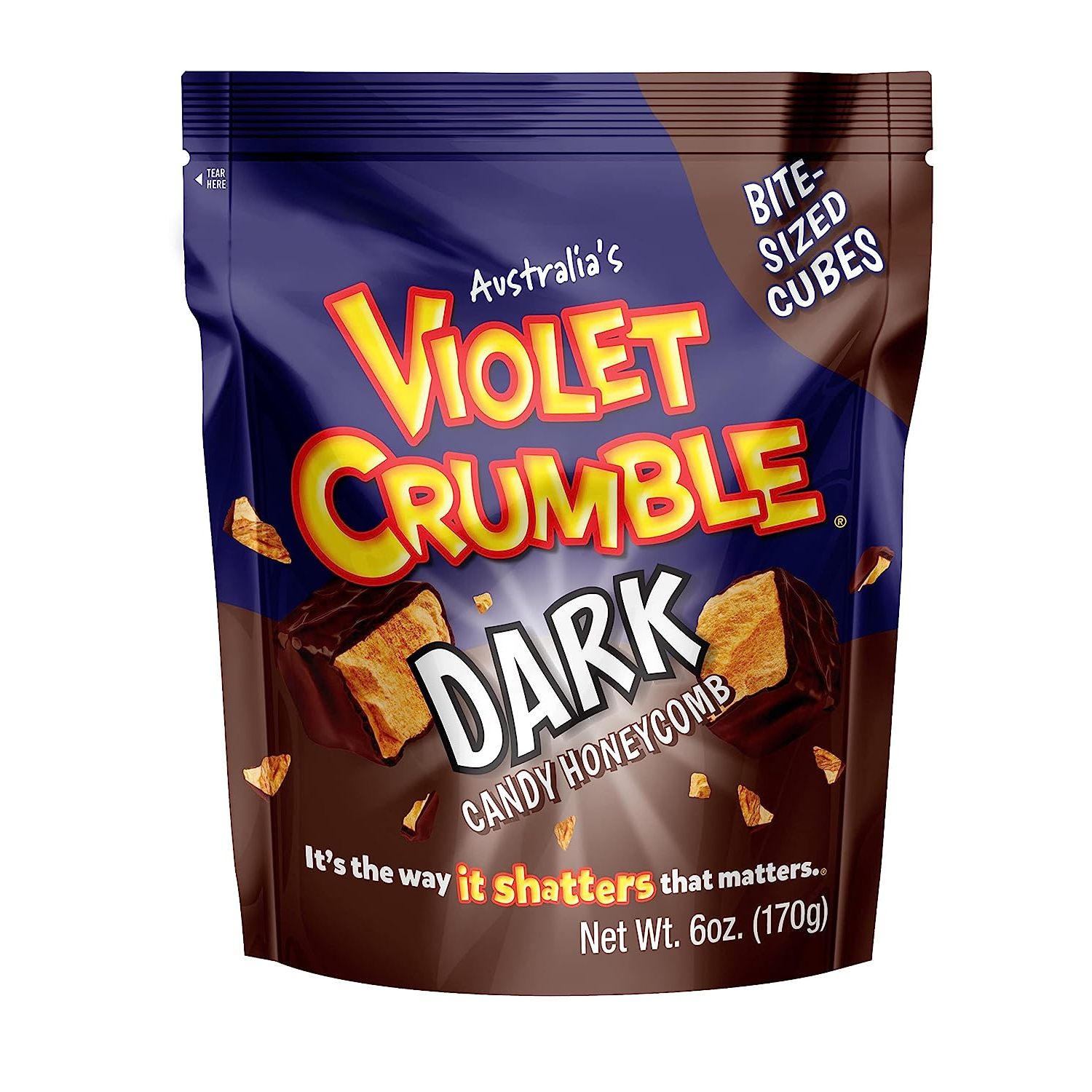 Violet Crumble Dark Chocolate Candy Chunks Imported From Australia 1 Bag