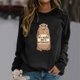 thumbnail image 3 of Gibobby Sudadera sin capucha y ocio Linda sudadera de marmota – Sudadera feliz del día de la marmota Sudadera cómoda para mujer para los amantes de la marmota (tipo 4)(Negro, XL), 3 of 4