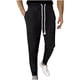 thumbnail image 2 of Puntoco Pantalones casuales largos para hombre, pantalones deportivos con cordón y cintura elástica con cremallera y bolsillo de color sólido para hombre, 2 of 5