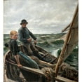 thumbnail image 2 of Albert Edelfelt 15x16 Black Ornate Wood Framed Double Matted Museum Art Print Titled - At Sea (1883), 2 of 5
