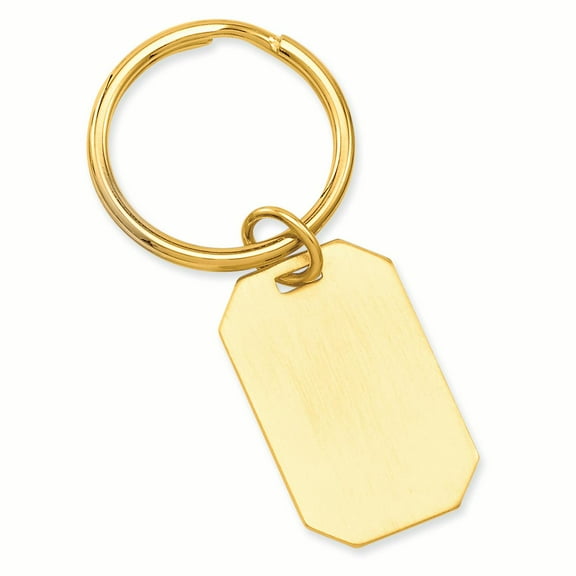 Gold-plated Kelly Waters Satin Rectangle Key Ring GP3778
