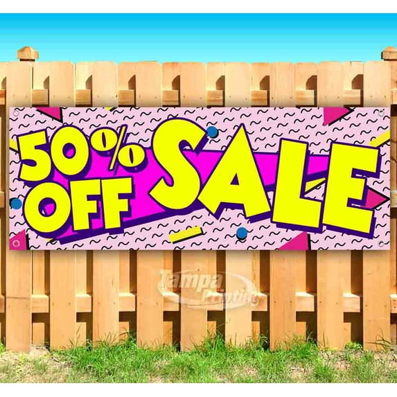 50% Off Sale 13 oz Vinyl Banner With Metal Grommets