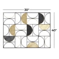 thumbnail image 4 of DecMode Black Metal Half Moon Geometric Wall Decor with Gold Detailing, 4 of 9