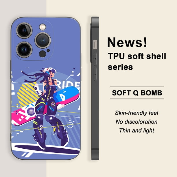 Exprese su personalidad: cubierta de teléfono mate de doble capa con diseño de dibujos animados caprichosos para iPhone 15 Pro Max 14 13 12 Pro 11